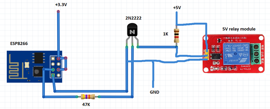 ESP8266 relay module connection