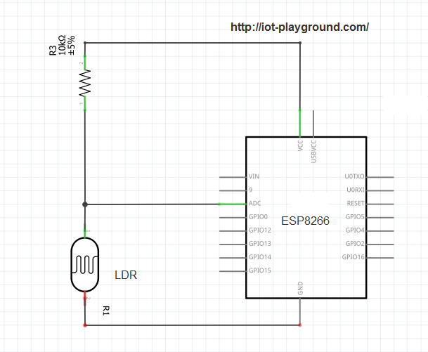 ESP8266 light sensor schematic