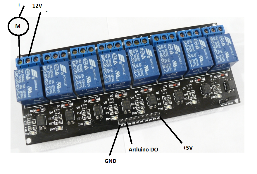 Relay water pump Arduino connection