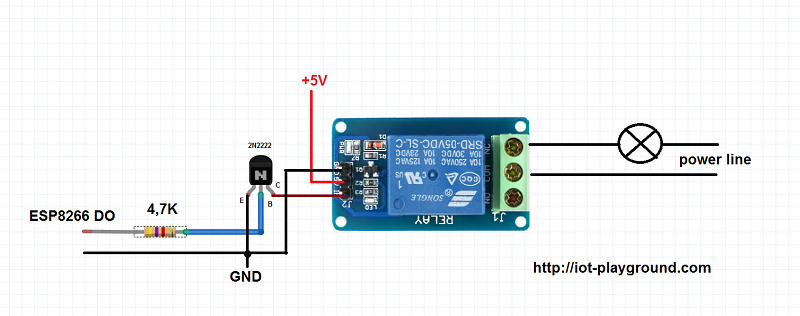 ESP8266 internet connected 4 relay switch